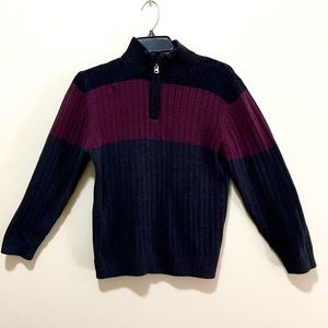 Boys Dark Gray and Burgundy Sweater - Big Boys L